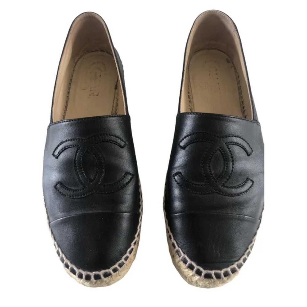 🎈🎈🎈 SOLD🎈🎈🎈CHANEL Black Lambskin CC Espadrilles- FULL SET LK NEW - sale - Picture 11 of 13